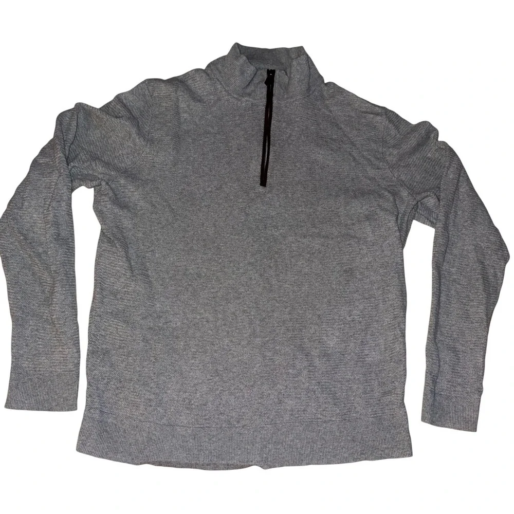 Jos‎ A. Bank Reserve Mens Gray Quarter Zip Long Sleeve Sweater Pullover Knit XL